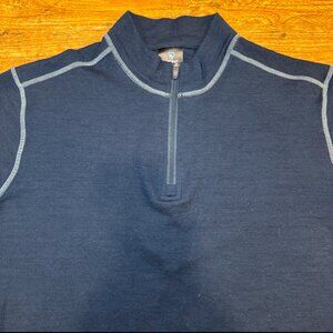 KUHL Team‎ Blue Outdoor Hiking Wool 1/4 Zip Pullover Sweater Sweatshirt Men's L